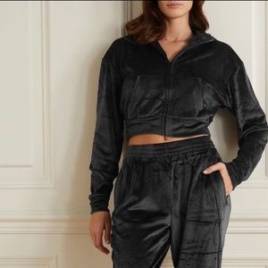 Skims Velour Zip Hoodie - Soot